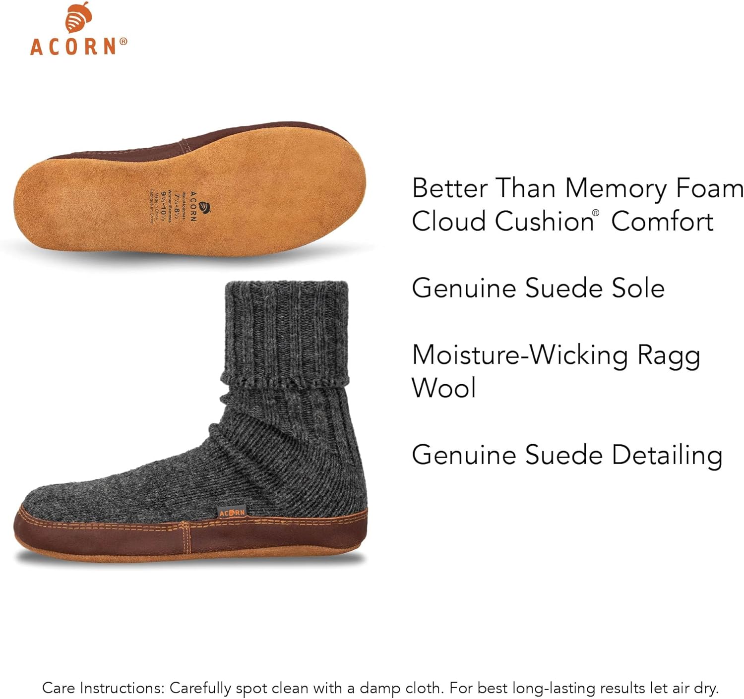 Men's and Women's Original Slipper Sock - Comfortable Men's and Women's Slipper Sock with Cloud-Like Feel, Soft and Moisture Wicking Crew Length, Genuine Suede Sole - Image 3