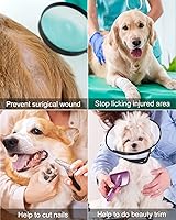 Vista 4 de Collar de cono para perros después de la cirugía, cono suave de recuperación de perros, conos transpirables para perros grandes y medianos pequeños