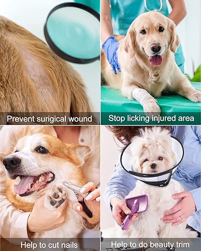 Miniatura 7 de Collar de cono para perros después de la cirugía, cono suave de recuperación de perros, conos transpirables para perros grandes y medianos pequeños,
