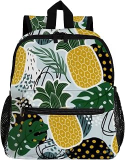 Mochila infantil para meninos e meninas em idade pré-escolar, mochila escolar de abacaxi e folhas de monstera para crianças primárias, estudantes e crianças