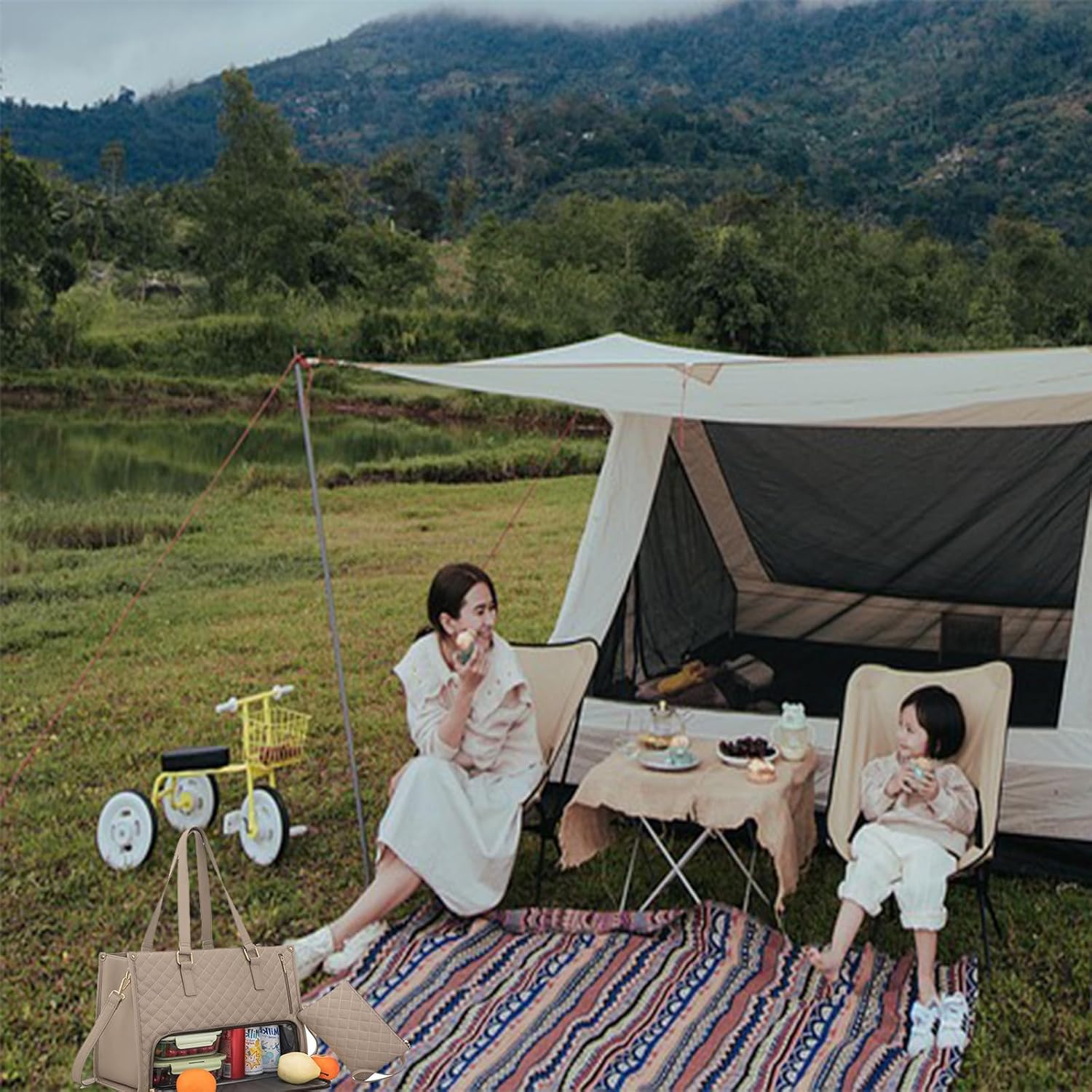 The Ultimate 2-in-1 Tote Bag, Work Tote Purses with Lunch Compartment, Leakproof Cooler Tote Bag with Storage Pocket