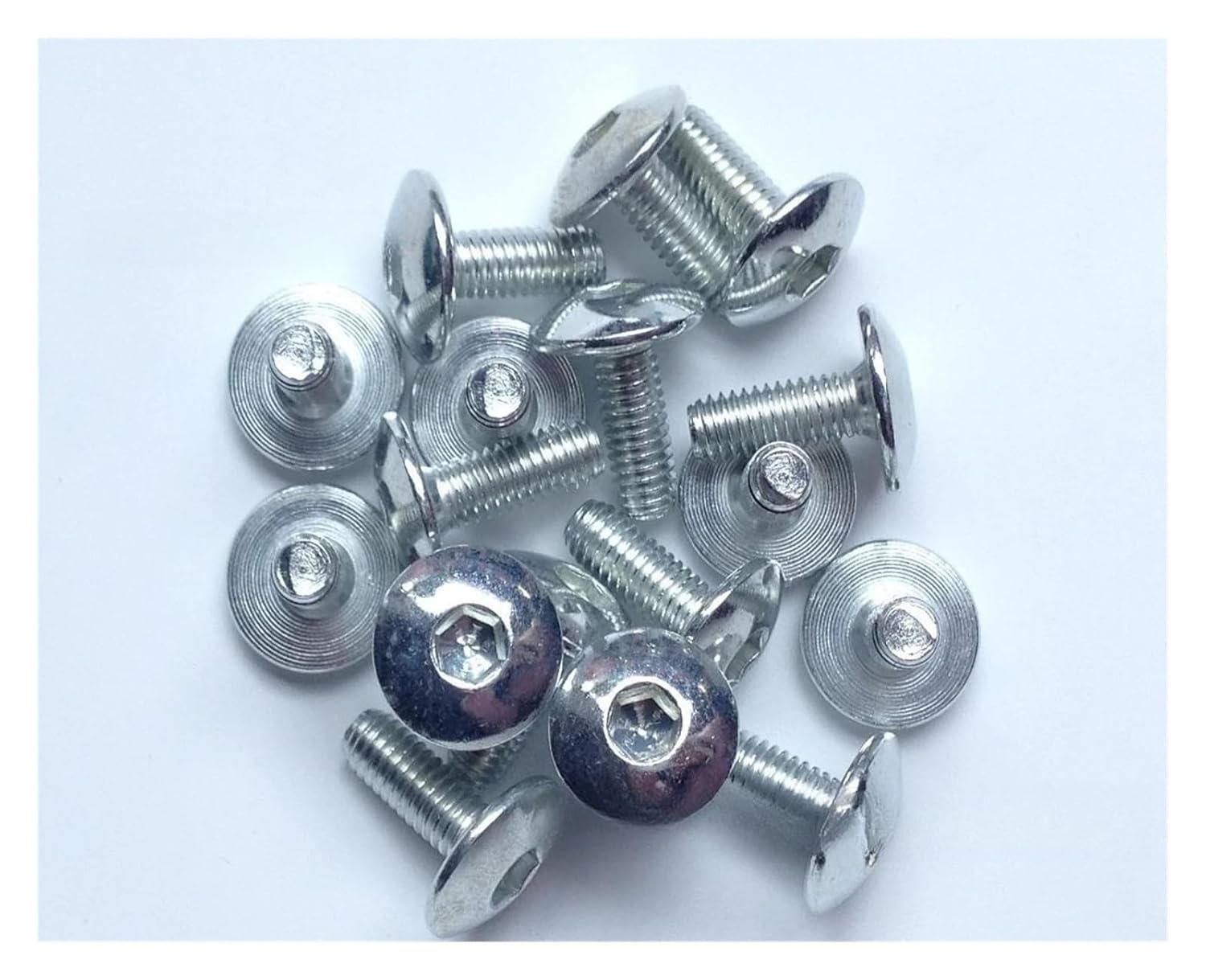 10-20pcs Big Flat Round Head Inner Hexagon Screw Bolts M6 6mm M6X16 Dark Silver for Motorcycle Scooter Moped Plastic Cover(20pcs-Silver)