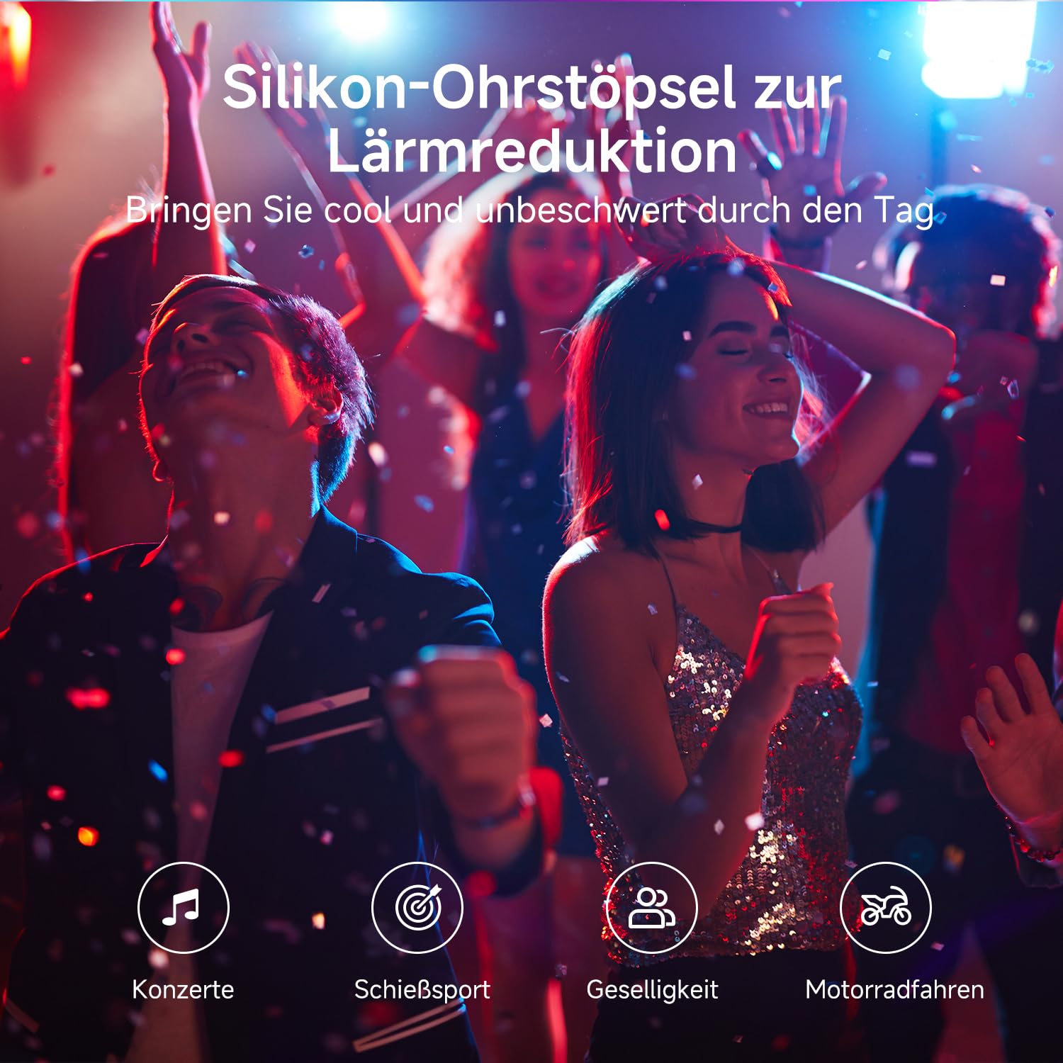 Ohrstöpsel Konzert Noise Cancelling, Ear Plugs Gehörschutz für Konzerte, Festivals, Live-Events, Musiker, Schlafen, Sport, Anti-Schnarch und Nacht, 35dB-Geräuschreduzierung Dunkelgold