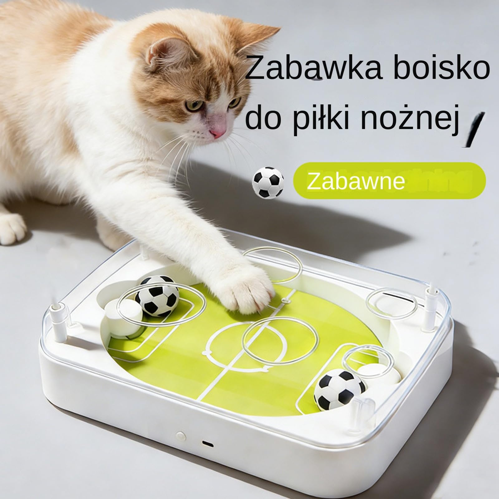 Interaktywna Kocia Piłka Interaktywna elektryczna piłka do gry w piłkę | Stymulujące zabawki dla kotów Trening w domu na podłodze i w podróży