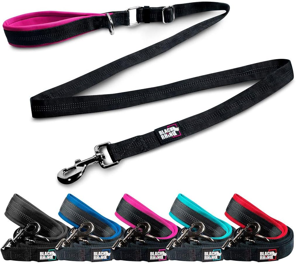 Black Rhino Dog Leash Adjustable Length (35 Feet) with Soft Neoprene