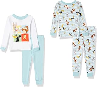Boys' Looney Tunes 4-Piece Snug-fit Cotton Pajama Set