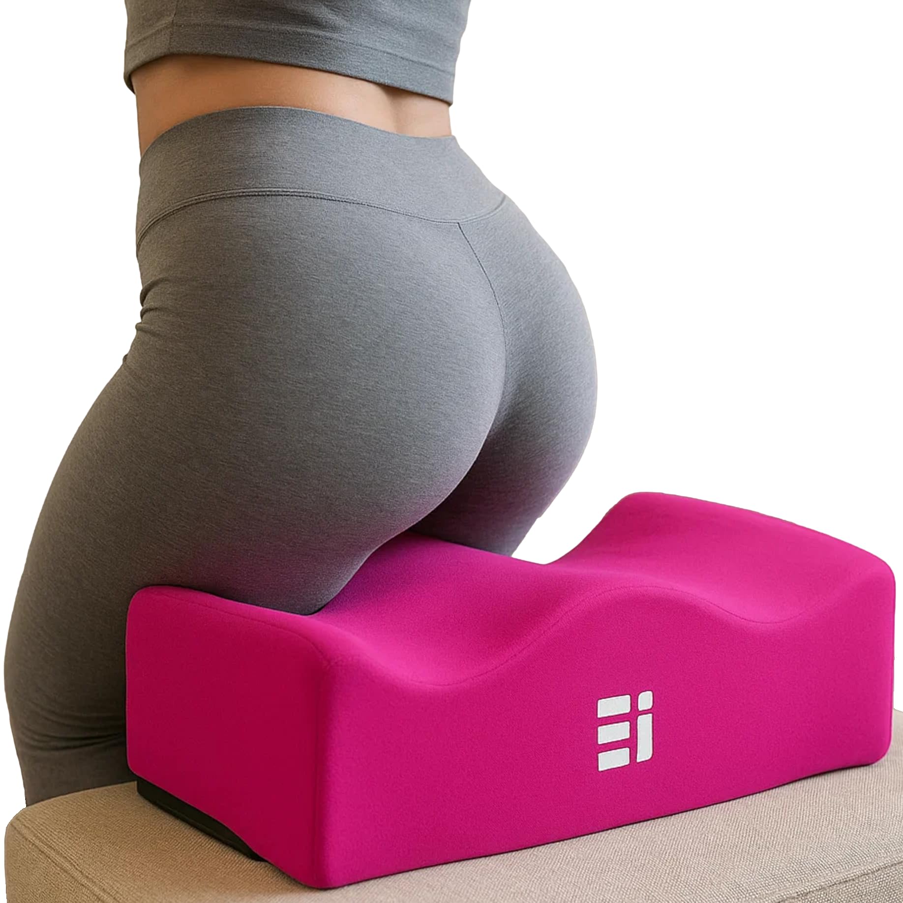 Ergonomic Innovations BBL Pillow After Surgery - Butt Pillow for Sitting Post Surgery for Home, Office, Driving - Booty Pillows Brazilian Butt Lift Supplies BBL Recovery Must Haves, Pink