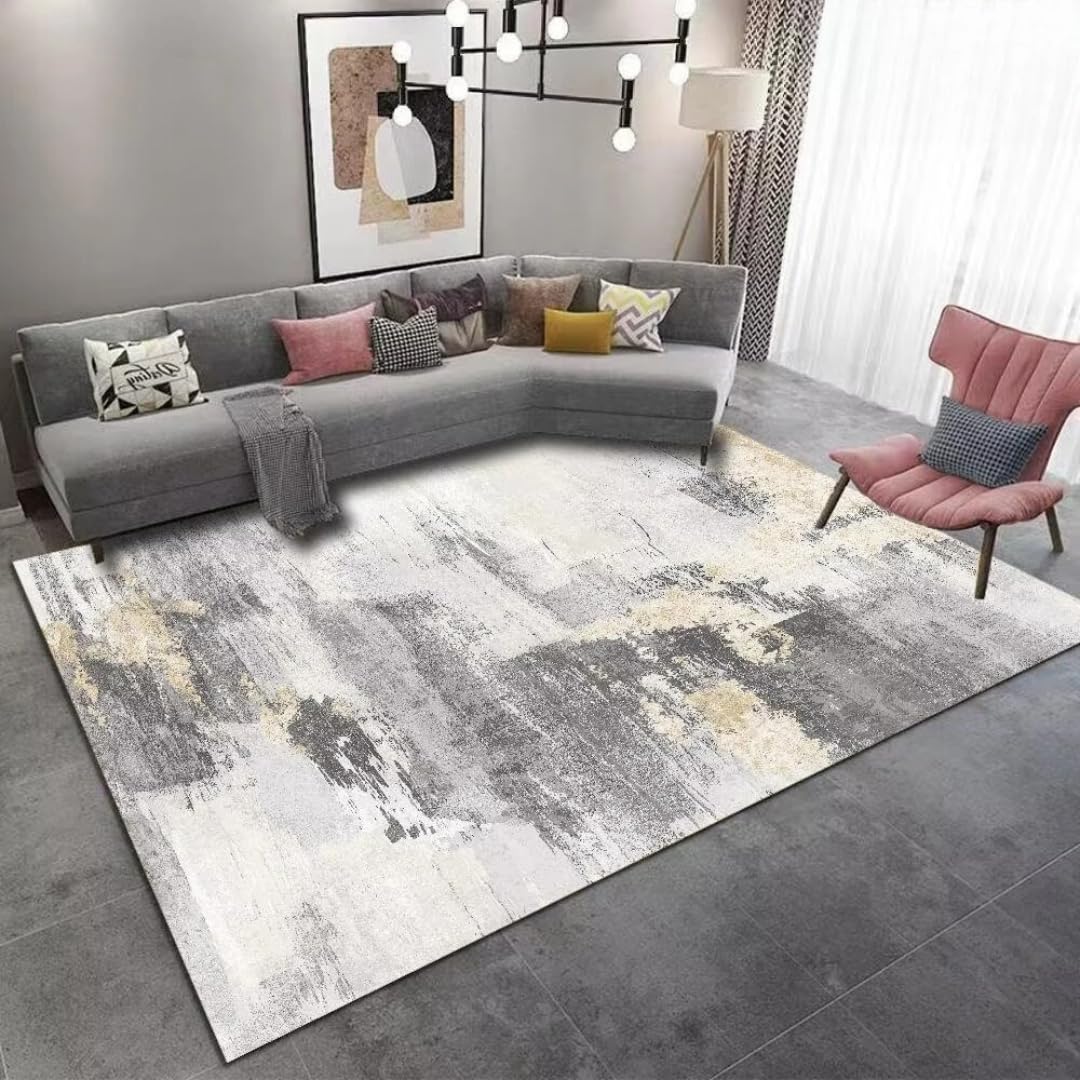 Tapis de sol lavable style lavé à l'encre pour sublimer votre coin canapé