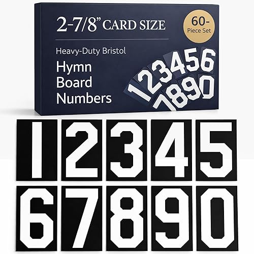 Números de tablero de himnos; altura de la tarjeta 2-7/8