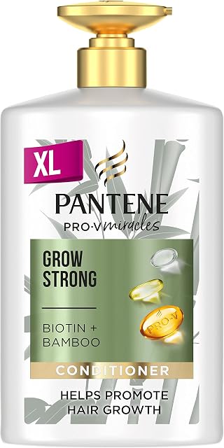 Pantene Shampoo With Biotin And Bamboo, Helps Reduce Hair Loss and Promote Hair Growth, For Dry Damaged Hair, Grow Strong, Root to Tip Strength, VALUE PACK, 1L