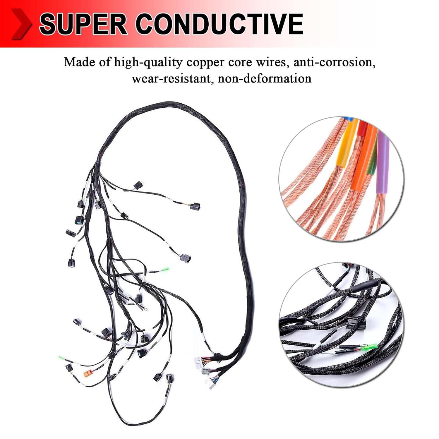 K20 K24 K-Series Tucked Engine Wiring Harness Fit for Honda Acura K-Swap Integra CRX EK EG 02-04 RSX Type S&Base, Fit for 01-05 Civic Si EP3 Type S / K24 Swap