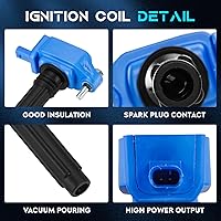 Vista 2 de Juego de 6 bobinas de encendido azul de 3.6 L compatibles con Chrysler 200 300 Town & Country, Dodge Avenger Challenger Charger Durango Grand