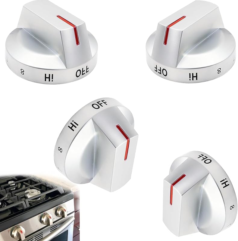 DG64-00975A 4 PCS Electric Range Knob Fit for Samsung knobs NE / NX9000tNE | Compatible with Samsung knobs NE / NX9000tNE / NX9000t knob DG64-00975A 001 DG64-00975A 002 knobs Electric Stove/Oven Knobs