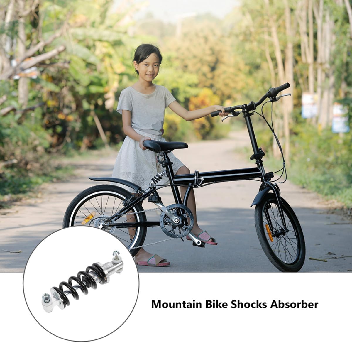ibasenice 2pcs Mountain Bike Rear Shock Absorbers Spring Shocks Absorber 150mm 750lbs Rear Suspension Replacement Parts for Folding Electric Bikes