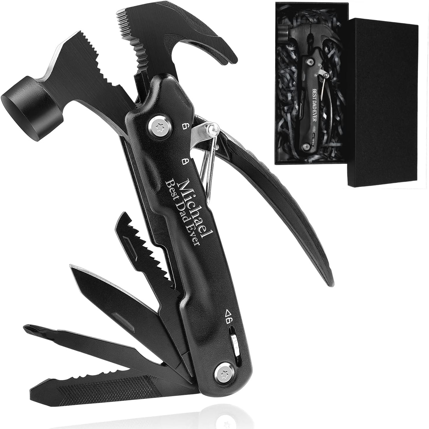 Custom Gifts For Men, Hammer Multi Tool 12 In 1, Camping Gear Survival