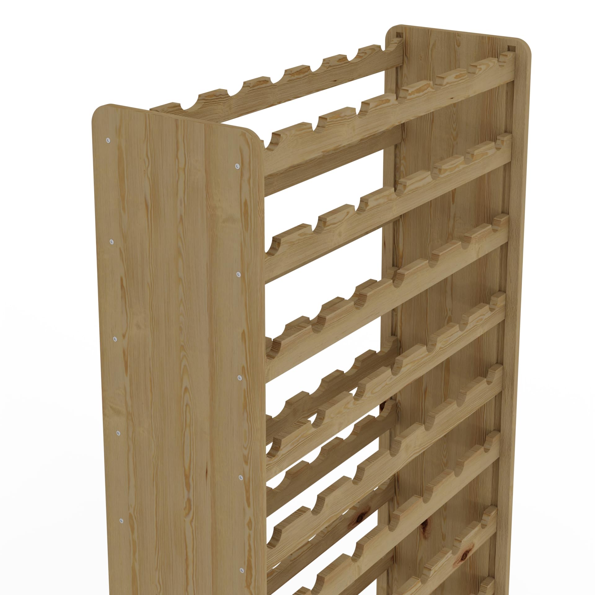 Lenmar Serie RW Weinregal aus Holz für Flaschen, Anthrazit, Braun, Natur, RW-3, 13-15 liegen, für 91-135 Flaschen, Wein, Flaschenregal (Natur, RW-3-91, 172 x 72 x 26,5, für 91 Flaschen)
