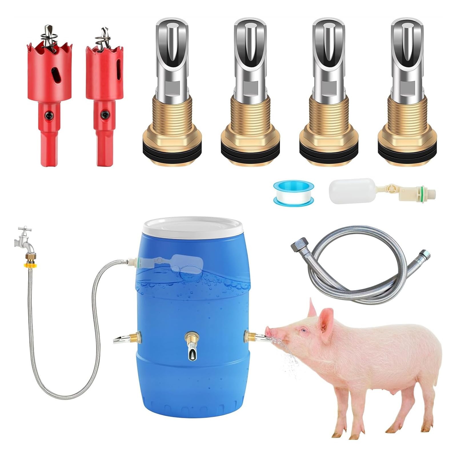 XAGMODSHN Set di irrigazione automatica con raccordi in ottone e funzione di perdita, 5 pezzi