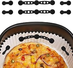 2 Sets Magnetschnalle aus Silikon für Heißluftfritteusen, Halter Papiereinlagen für Heißluftfritteusen zum Halten der Papiereinlagen an Ort Stelle Verhindern von Papierverbrennungen (Schwarz)