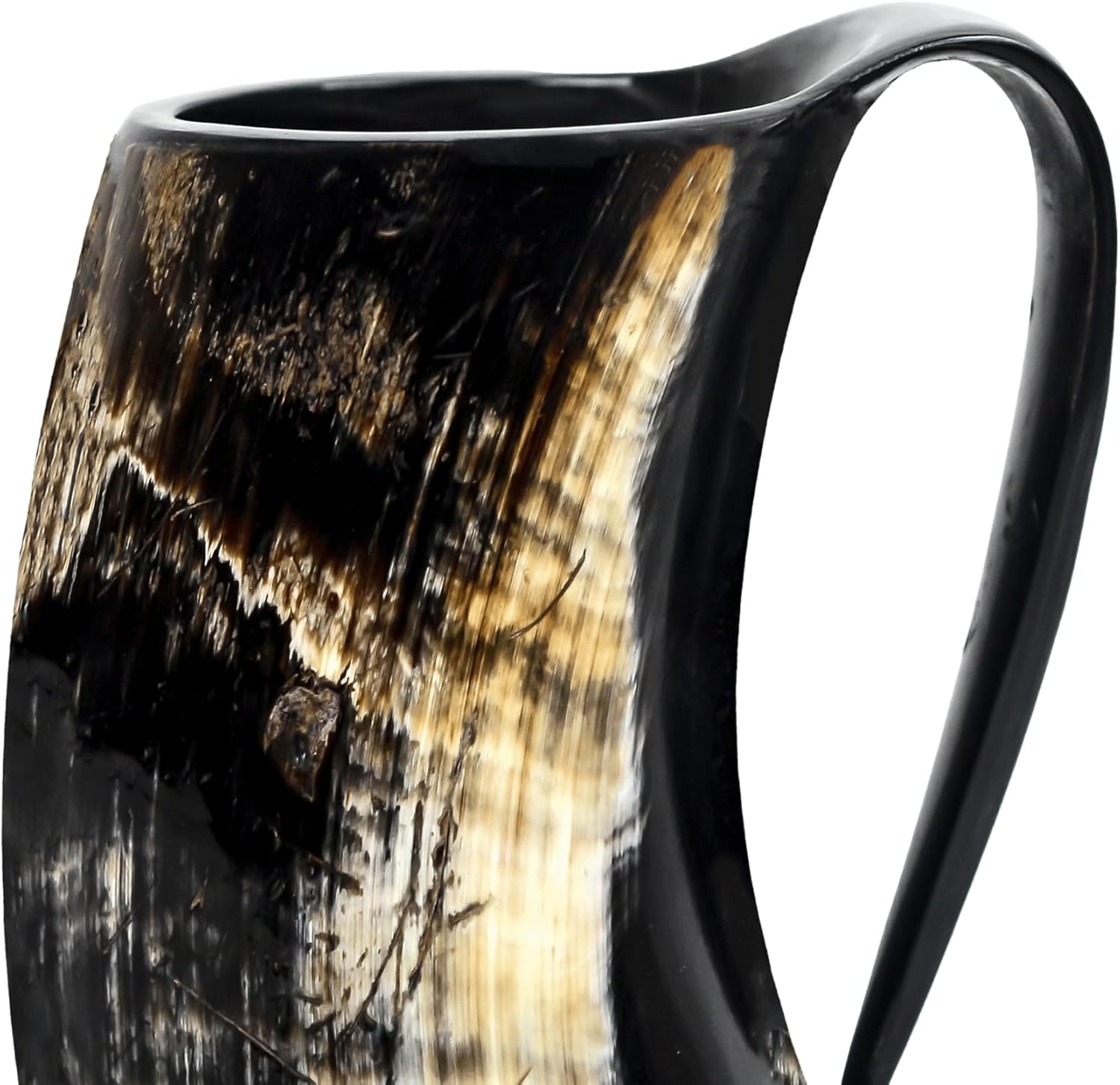 Viking Horn Mug - 100% Authentic 16-20oz Ultimate Unique Handmade Viking Ox Horn Norse Mug for Hot & Cold Drinks-Gift for Men and Women- Food Grade Medieval Style Man's Beer & Mead Cup… - Image 6