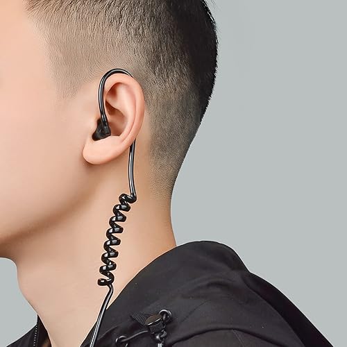 Miniatura 5 de Tubo acÃºstico en espiral de repuesto, tubo de audio de vigilancia para auriculares Motorola Kenwood Baofeng Retevis Walkie-Talkie (transparente con
