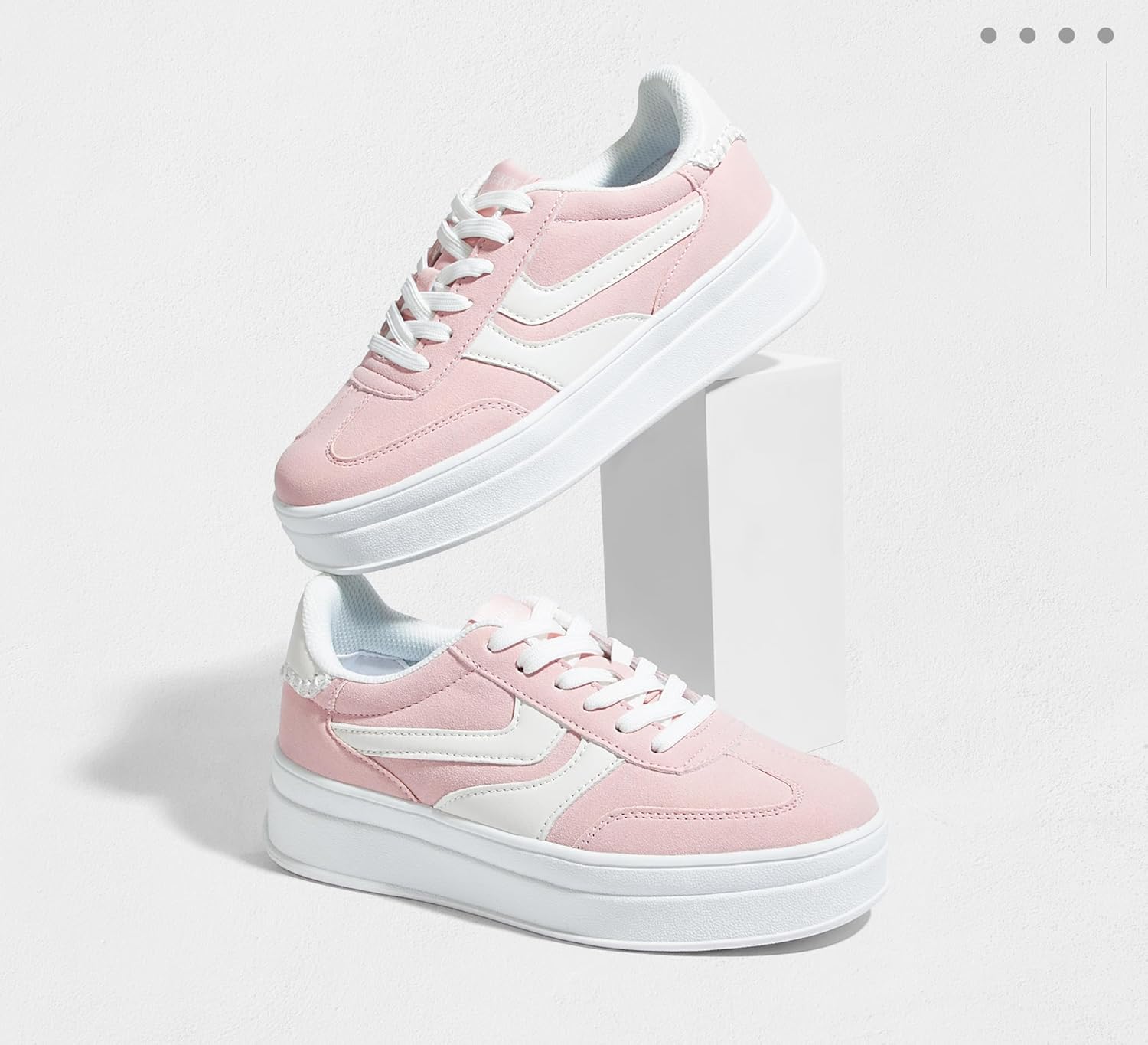 LUCKY STEP Platform Sneakers for Women Fashion Retro Thick Rubber Gum Sole Comfortable Tennis Skate Trainer Classic Walking Shoes Casual Streetwear - Image 8