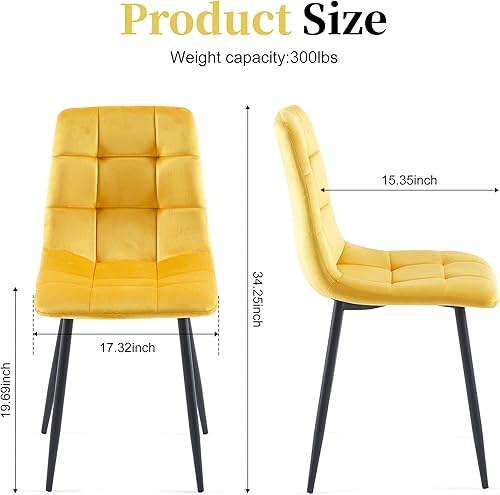 Miniatura 10 de Juego de 4 sillas de comedor de terciopelo, sillas de comedor grises con patas de metal, ideales para cocina, comedor, sillas de cocina para 4