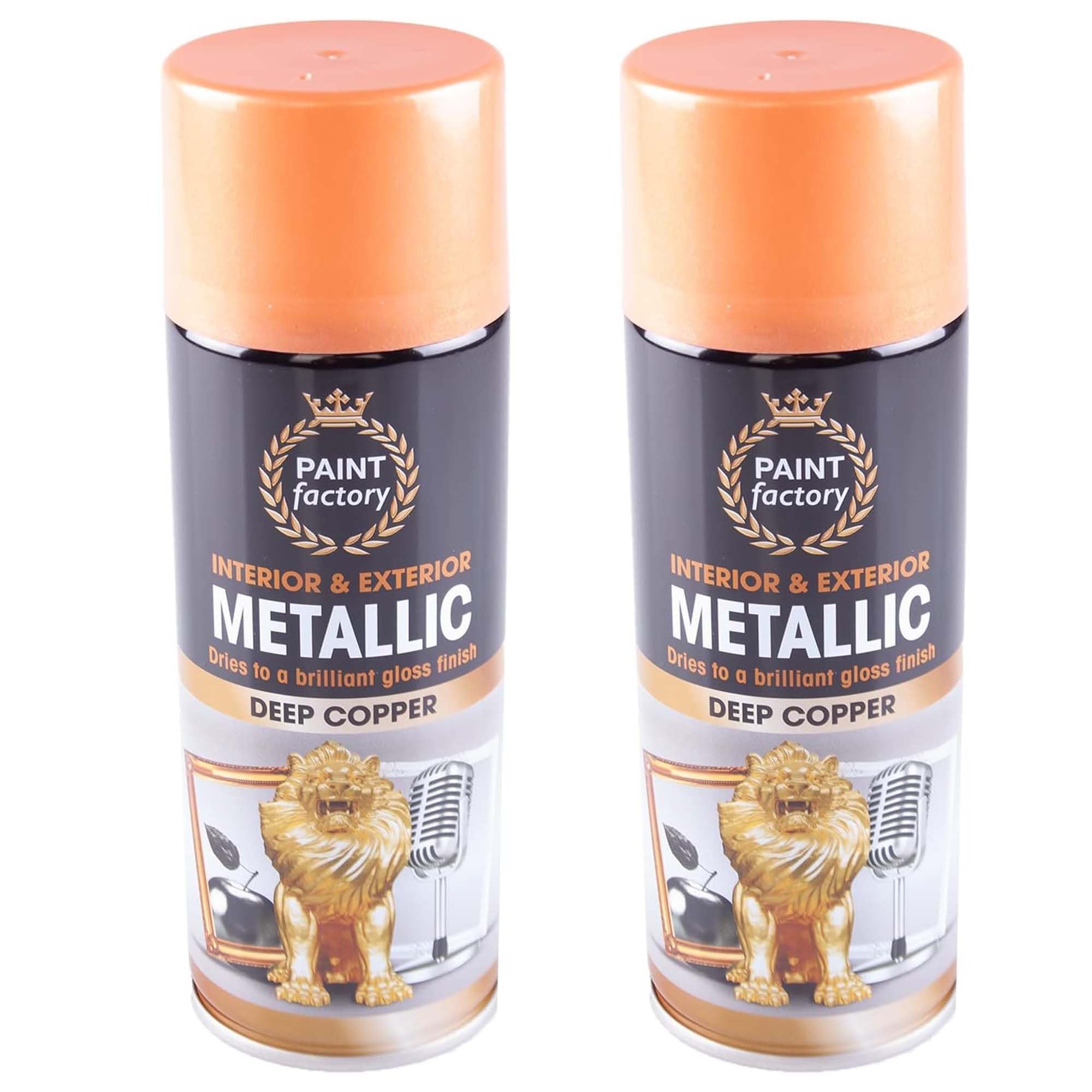 PEBBLE HUG Deep Copper Metallic Spray Paint, Fast-Drying Formula, Automotive Parts, Home Décor, DIY Crafts, Furniture Restoration, Rust Protection, Interior and Exterior Use, 400ml, (2 Pcs)