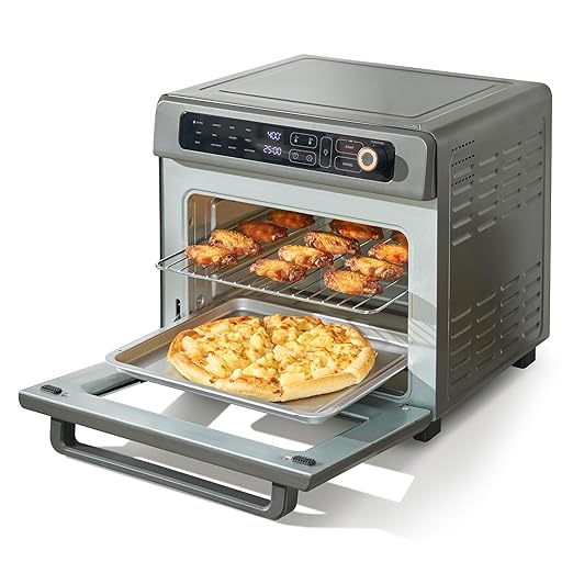 VEVOR 12-in-1 air fryer toaster oven 25L countertop combo in grey