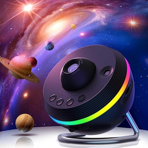 Miniatura 11 de L LOHAS LED Proyector de galaxia para dormitorio, proyector de estrellas 13 en 1, luz nocturna con sistema solar, constelación y luna, lámpara LED