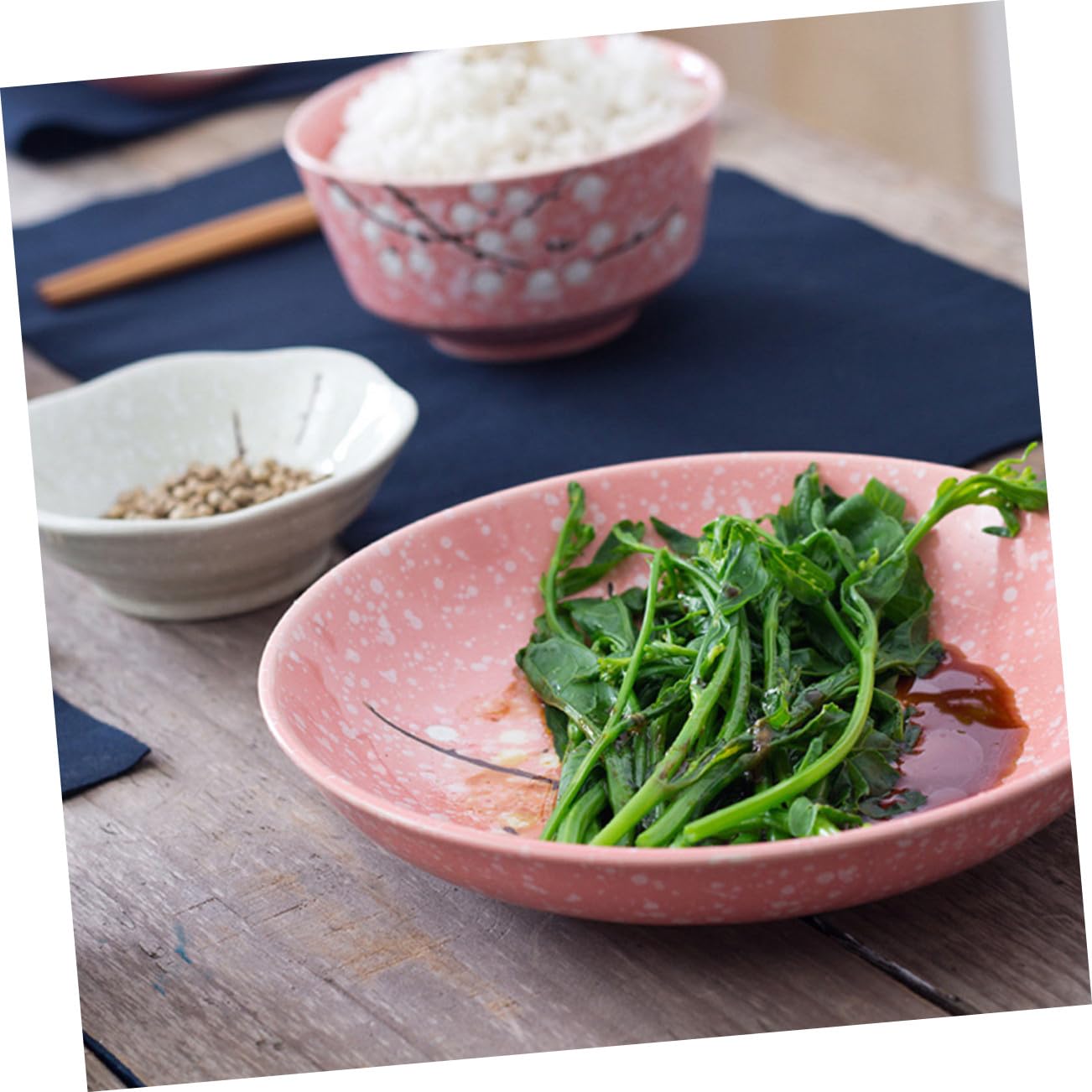 Cabilock Vajilla Japonesa de Rosa Incluye Cuencos Platos Vasos Cucharas y Palillos Diseño Elegante para Uso Doméstico y Restaurante