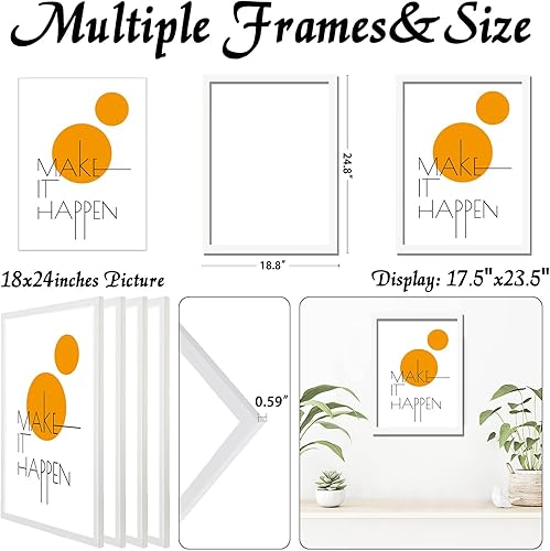 Vista 122 de Juego de 4 portarretratos de 18 x 24 pulgadas, marco negro de 18 x 24 pulgadas, marcos de fotos de lienzo para pared, de 18 x 24 pulgadas