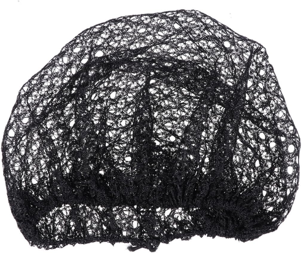 NOLITOY Black Disposable Hair Nets 12 Pcs Polyester Elastic Free Size Cover