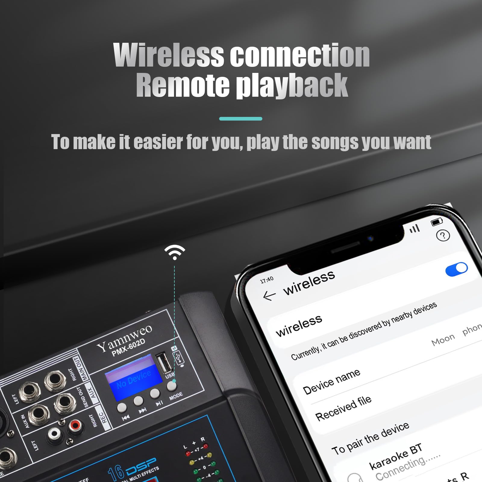 PM✨ Amazon.com: Yamnweo PMX-602 6-Channel Professional Powered Mixer