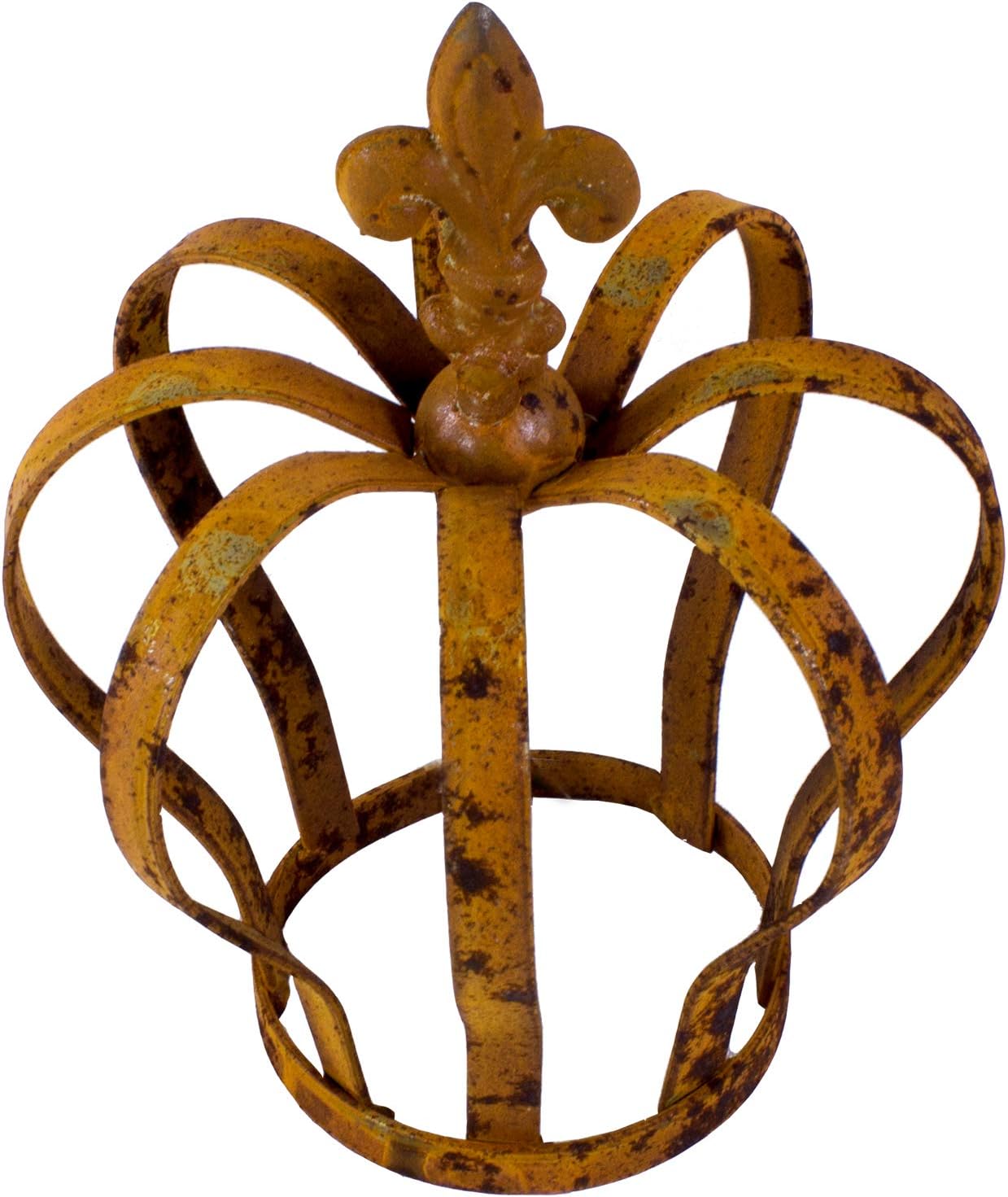 Dragimex Metal Crown Lily Shabby Country House Approx. 18 x 13.5 cm Rust Antique Garden Crown