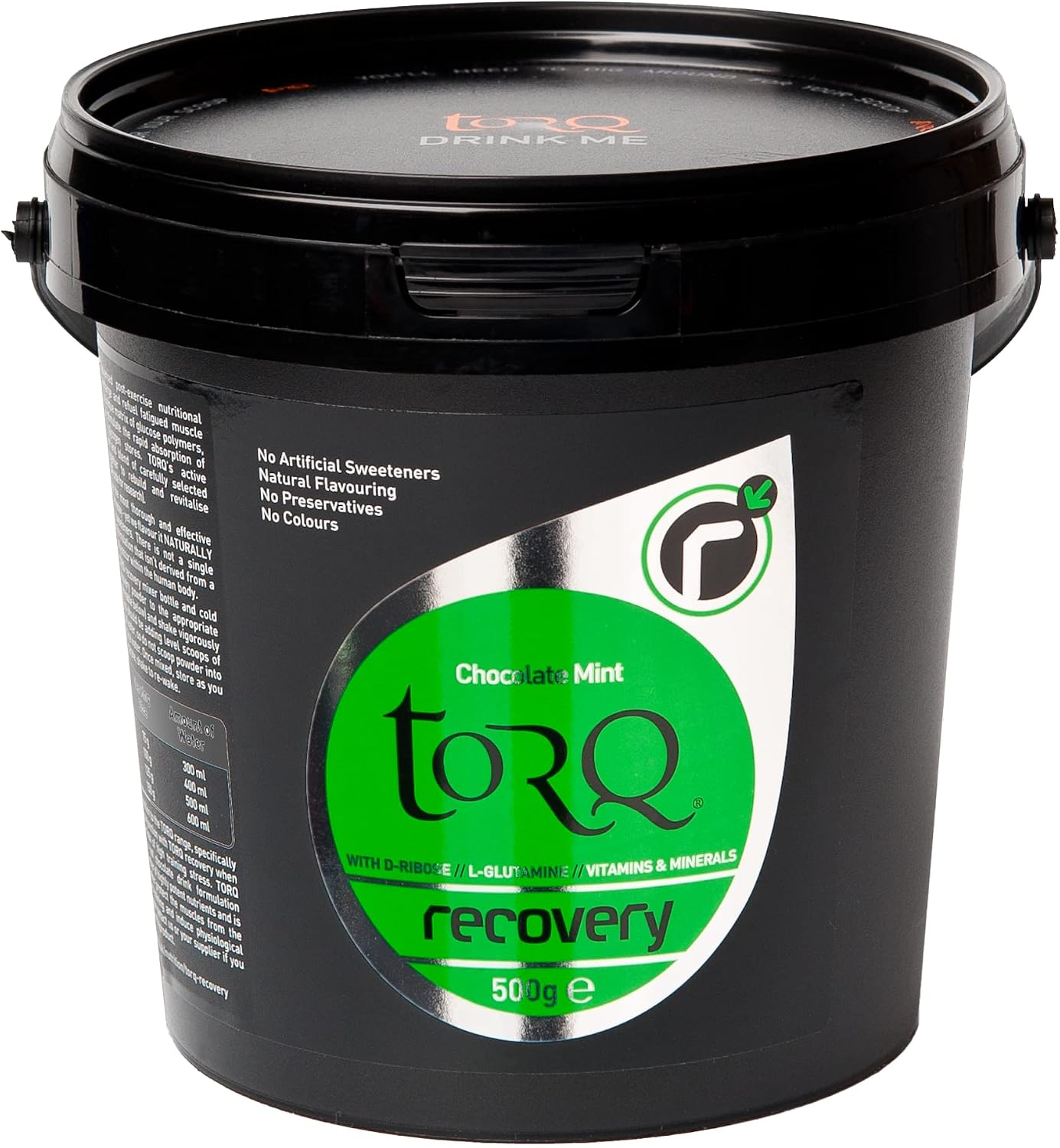 Torq Recovery Drink Chocolate Mint - Rapid Recovery Drink Powder -Whey Protein Isolate/Glutamine/Ribose - Post Workout Protein Powder, 11.5 g of Protein, 10 Servings - 500g