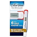 Clearblue Early Digital Pregnancy Test, Early Detection at Home Pregnancy Test, 5 Ct