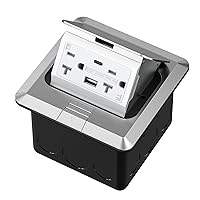 Vista 20 de KYHSHJ Kit de Enchufe Circular Empotrado en Piso con 2* 20 Amperios de Acero Inoxidable GFCI, Receptáculo a Prueba de Manipulaciones, Hardware