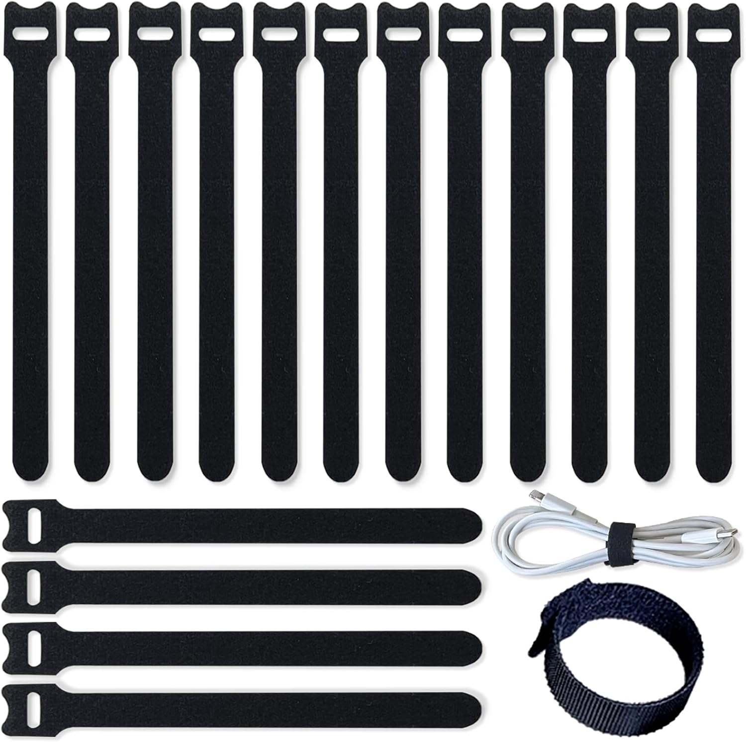 50pcs 4 Inch Cable Ties for Charging Cords, Wire Ties, Cord Ties, Cable Straps, Reusable, Adjustable, Heavy Duty, Self-Locking, Black