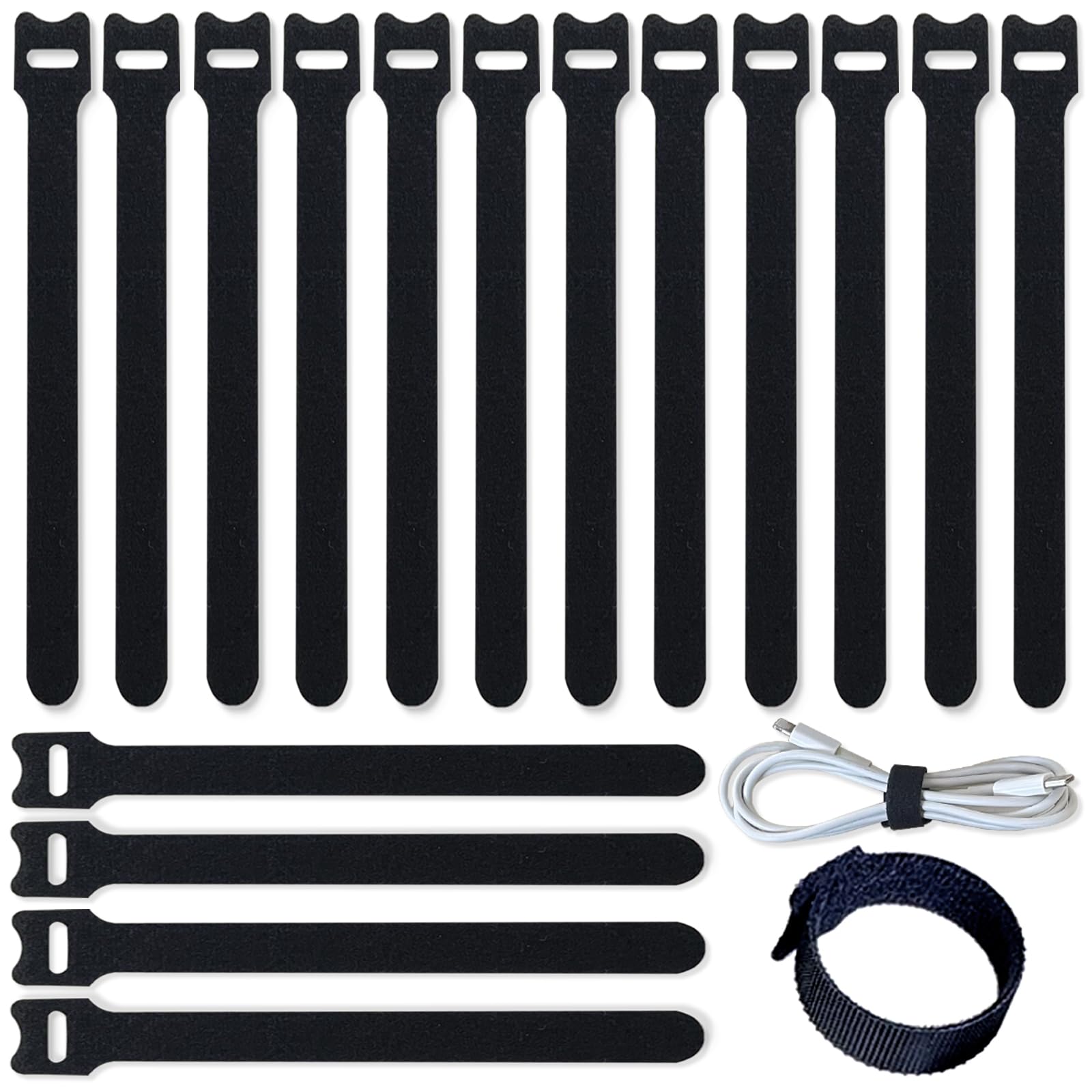 50 bridas reutilizables de 8 pulgadas, bridas de alambre, bridas organizadoras de cables, correas de cable, ajustables, resistentes, autobloqueantes, color negro