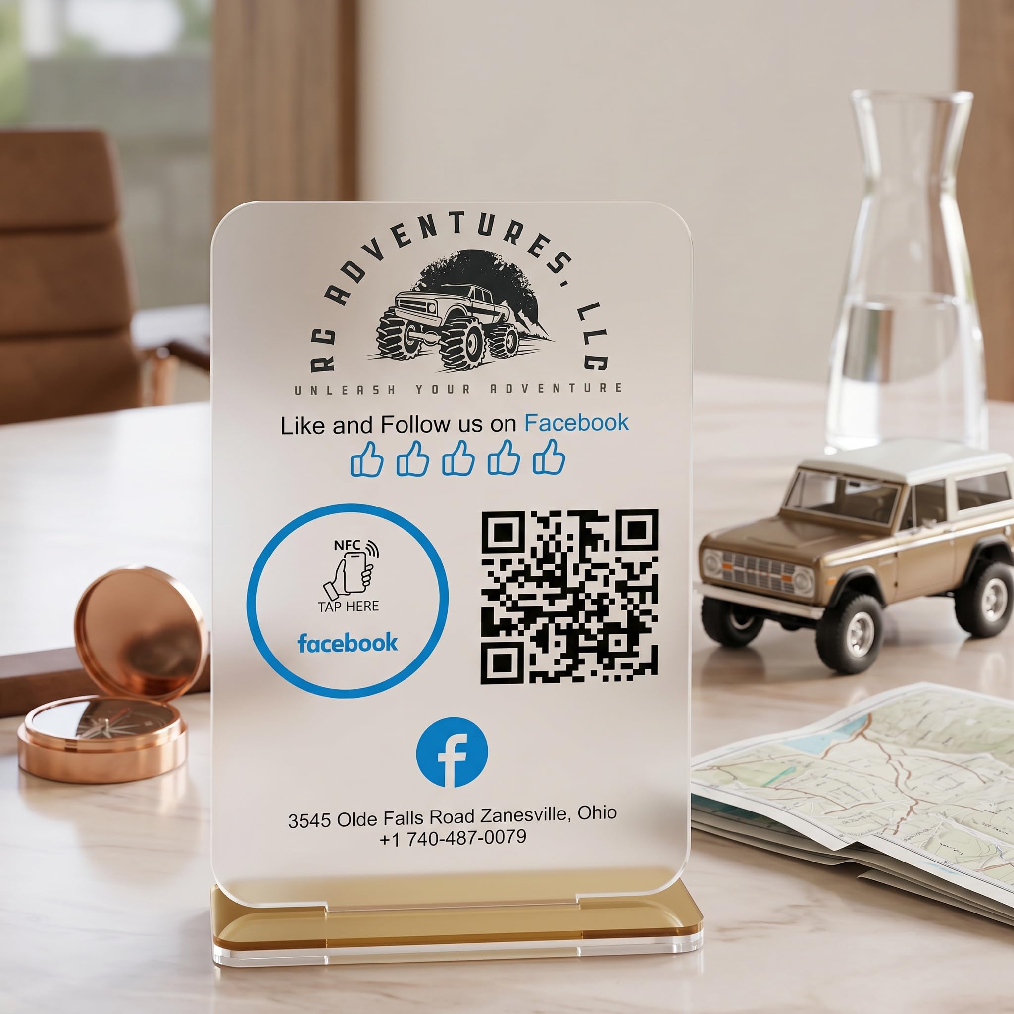Amazon.com: Custom Business QR Code Sign with NFC Plate Stand