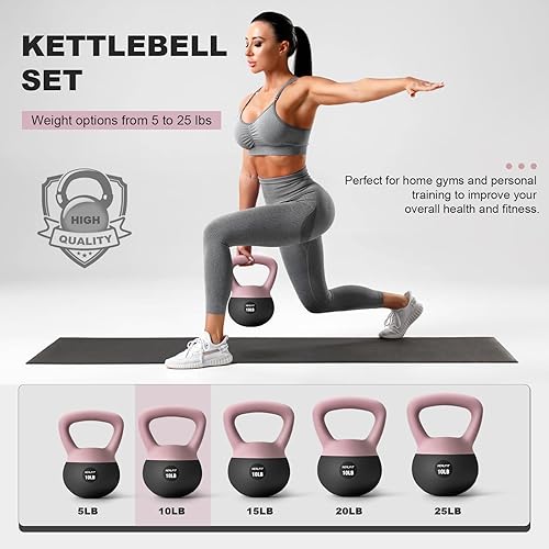 Miniatura 3 de Pesa rusa suave de 5 libras10 libras15 libras20 libras25 libras, pesas rusas suaves, agarre antideslizante, peso para entrenamiento de fuerza en el