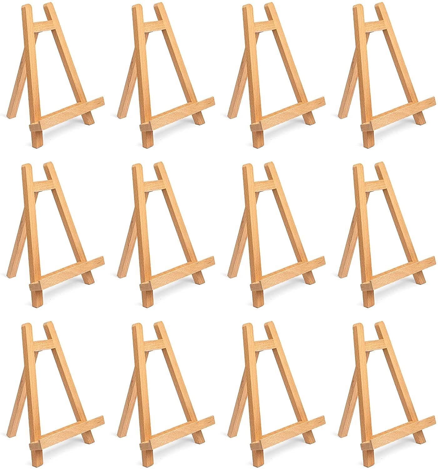 Chevalet portable XMING lot de 12 mini trépieds de bureau pliables en bois pour image et dessin