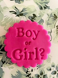 Boy or Girl Cookie Stamp Baby Shower Gender Reveal Fondant Embosser 6cm (2.36 inches) Made in The UK for Baking, Cooking, Fondant, Icing, Cupcake, Cookie, Cake, Biscuits, Decoration