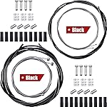 Boao Universal Bike Brake Cable Kit Derailleur Bicycle Shifter Cable Housing Set Transmission Line for Mountain Road Bike Repair(Black)