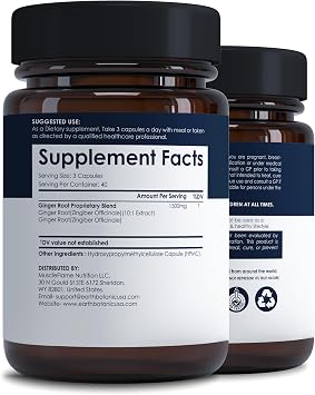 Ginger Capsules 1500 mg | Ginger Root Extract 10:1 Concentrated Herbal Supplement | Digestive Support, Gut Comfort & Antioxidant Formula | Plant Based | Non-GMO |120 Veg Capsules
