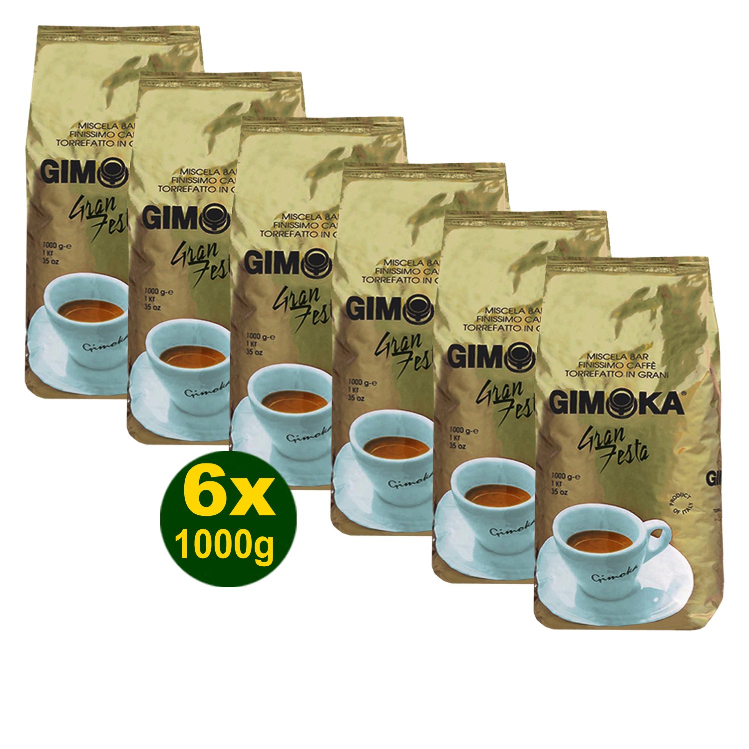 Gimoka Gran Festa Kawa, złota, całe ziarna, 6 x 1000 g (6000 g), święto zmysłów
