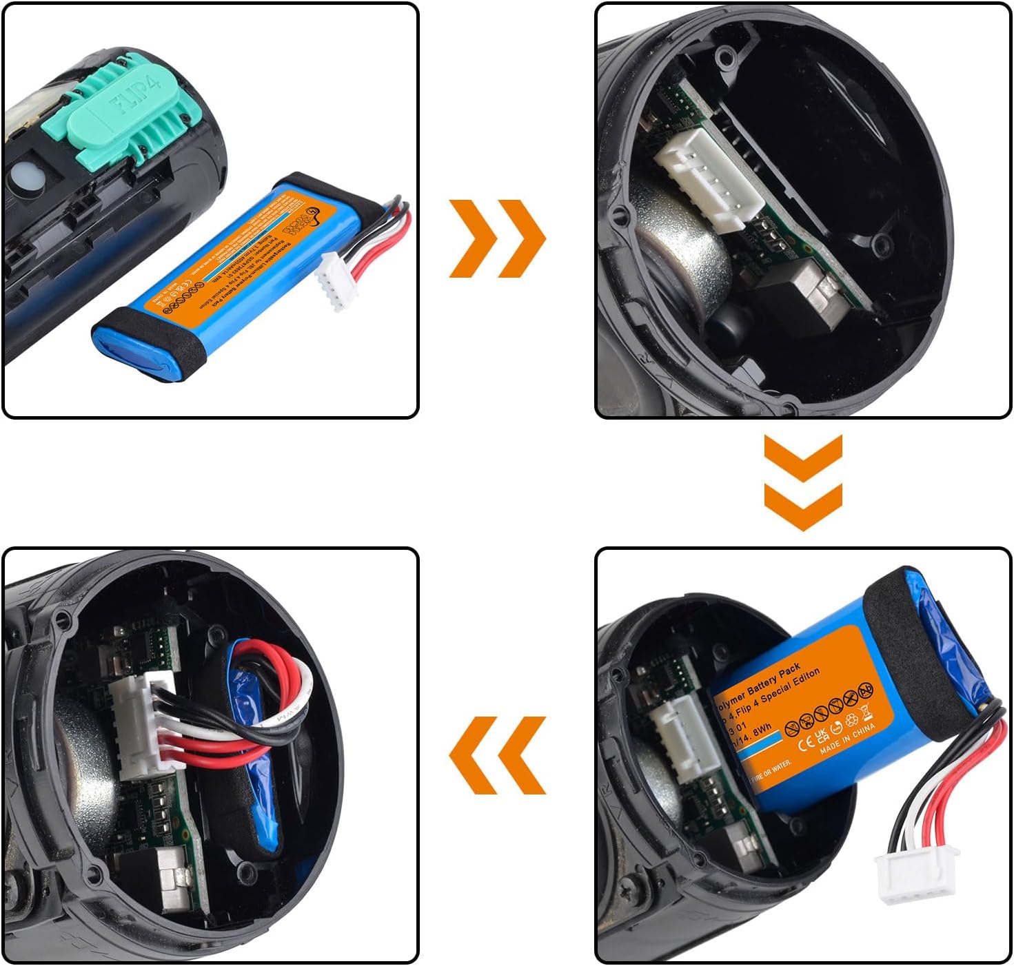 Pickle Power Battery for JBL Flip 4, Flip 4 Special Edition Bluetooth Speaker, P/N GSP872693 01
