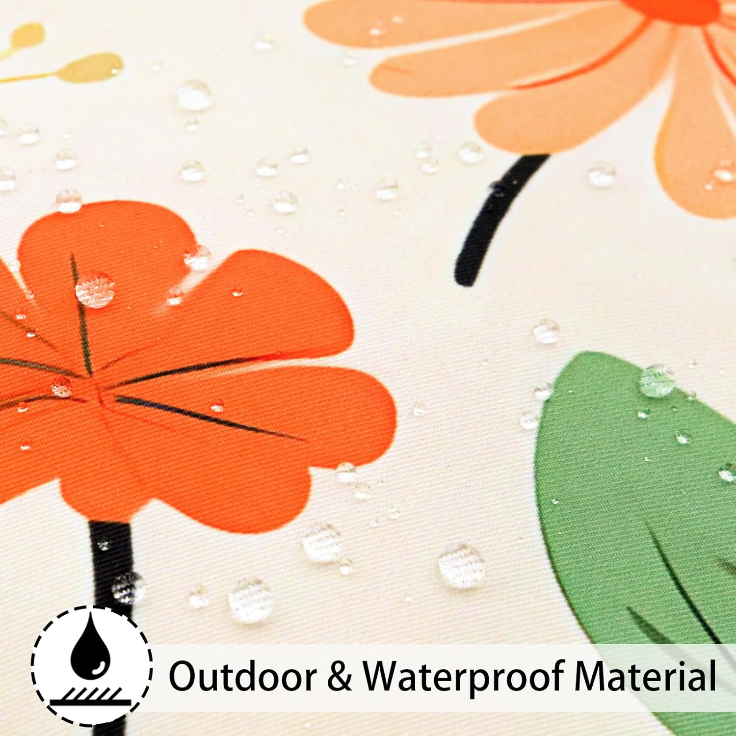 Outdoor Waterproof Throw Pillow Covers 18x18 Inch Spring Floral Throw Pillow Covers Outdoor Pillows for Patio Furniture Garden, Yellow, Pack of 2(No Pillow Insert)