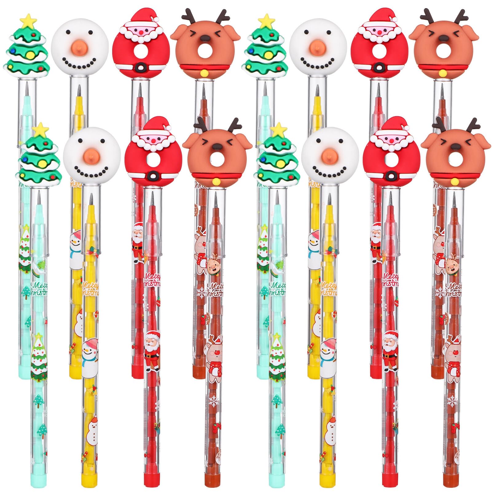 NUOBESTY 16pcs Christmas Non Sharpening Pencils