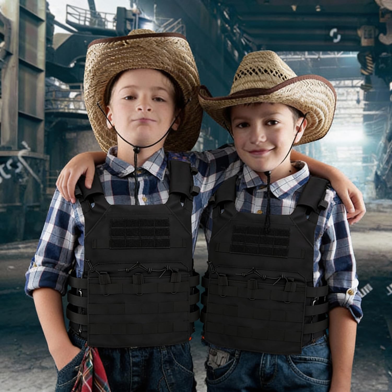 Taeku Chaleco Táctico, Ajustable Ligeros Adolescentes Chalecos para Cosplay, Airsoft, Juegos en Equipo y Actividades al aire libre